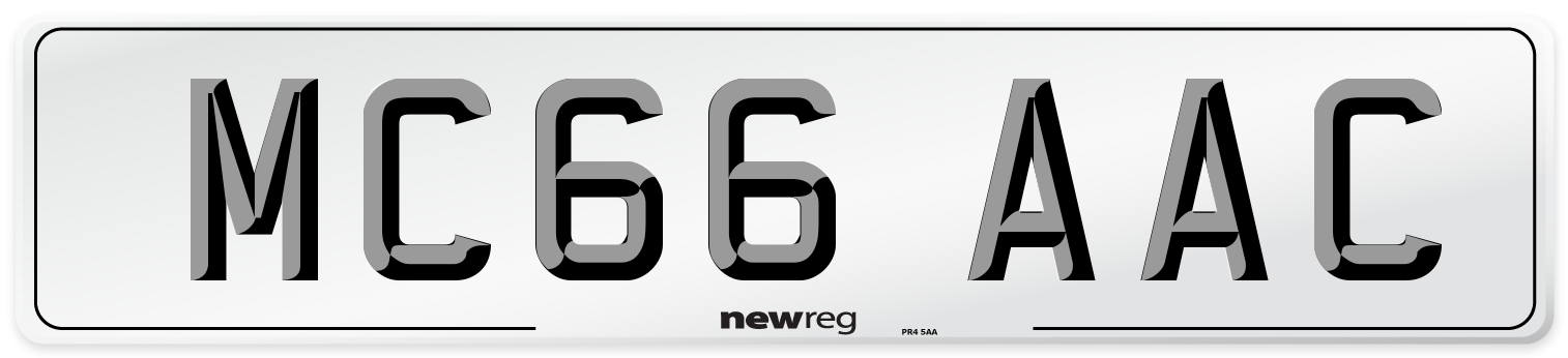 MC66 AAC Number Plate from New Reg